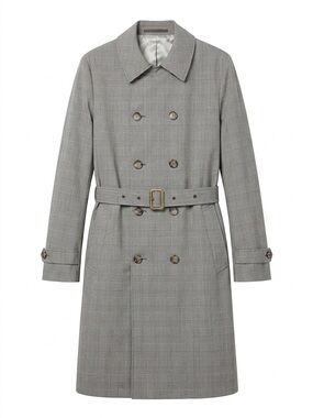 Robert Graham Glen Plaid Trench Coat Grey Black